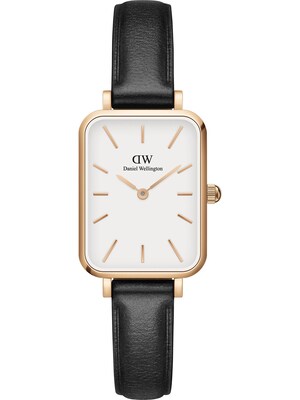 Daniel Wellington Analógové hodinky 'Quadro Pressed Sheffield RG White'  zlatá / čierna / biela