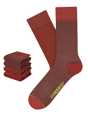 CHEERIO* Ponožky 'Herringbone Homie'  zelená / tmavozelená / červená