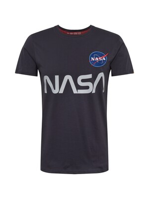 ALPHA INDUSTRIES Tričko 'NASA Reflective'  tmavomodrá