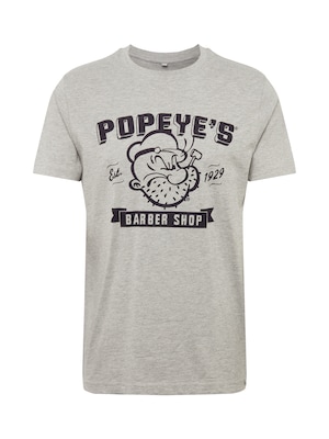 Merchcode Tričko 'Popeye Barber Shop'  sivá melírovaná