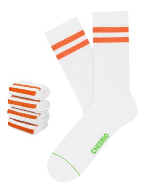 CHEERIO* Ponožky 'TENNIS TYPE 4P'  oranžová / biela