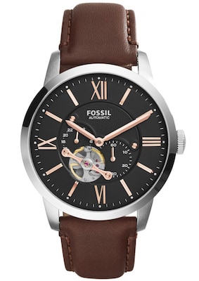 FOSSIL Analógové hodinky 'Townsman'  hnedá