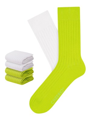 CHEERIO* Ponožky 'Tough Guy'  neónovo zelená / biela