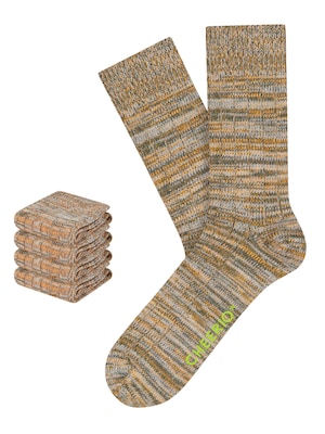 CHEERIO* Ponožky  béžová melírovaná / sivá / oranžová / čierna