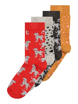 EWERS Ponožky 'DALMATINER'  hnedá / svetlosivá / ohnivo červená / biela