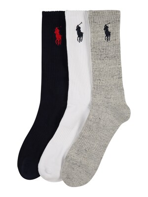 Polo Ralph Lauren Ponožky  sivá / červená / čierna / biela