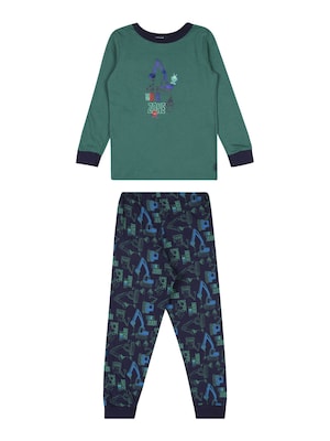 SCHIESSER Pyžamo  tmavomodrá / trávovo zelená / zmiešané farby