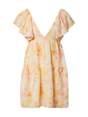 Fashion Union Letné šaty 'Flit'  žltá / pastelovo ružová / biela