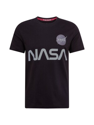 ALPHA INDUSTRIES Tričko 'NASA Reflective'  čierna